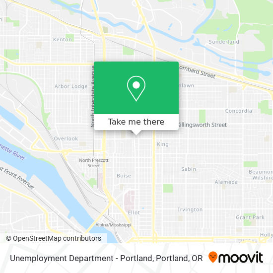 Unemployment Department - Portland map