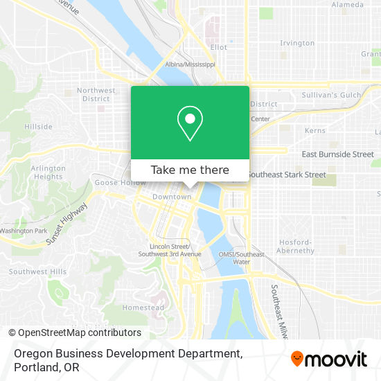 Mapa de Oregon Business Development Department