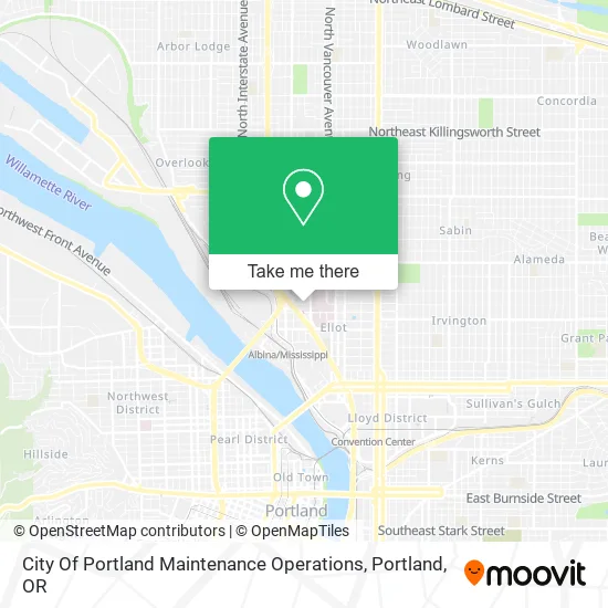Mapa de City Of Portland Maintenance Operations