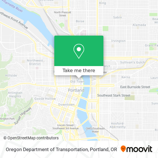 Mapa de Oregon Department of Transportation