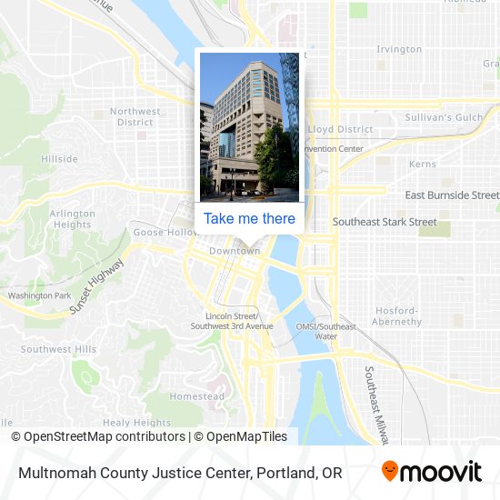 Mapa de Multnomah County Justice Center