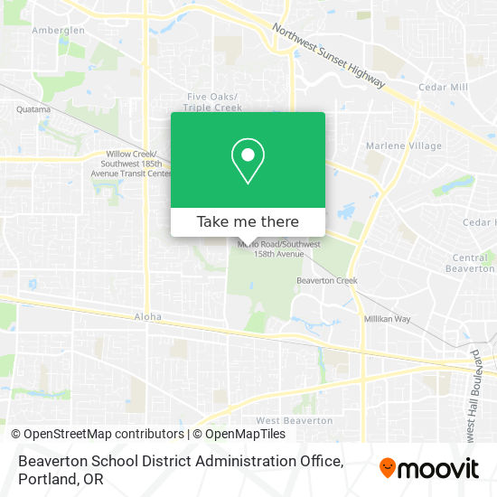 Beaverton School District Administration Office map