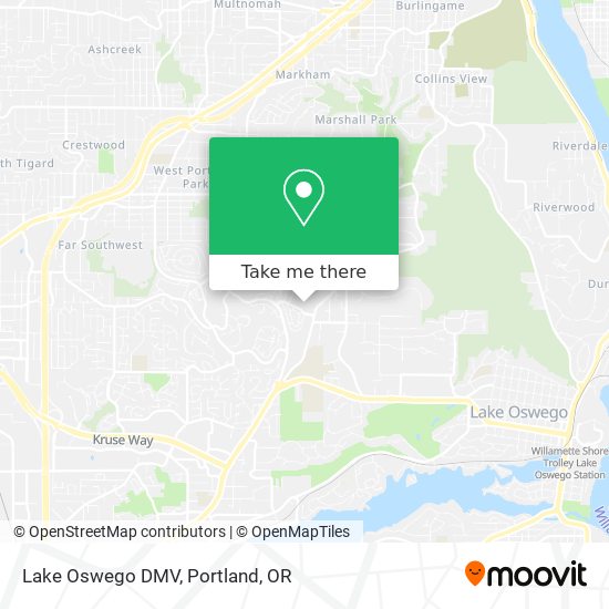 Lake Oswego DMV map