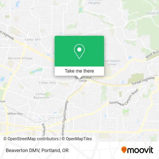 Beaverton DMV map