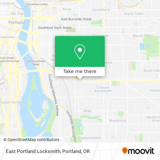 East Portland Locksmith map