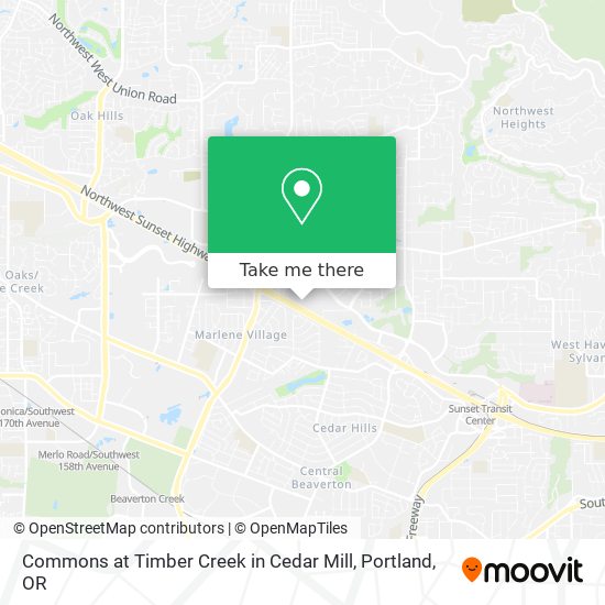 Commons at Timber Creek in Cedar Mill map