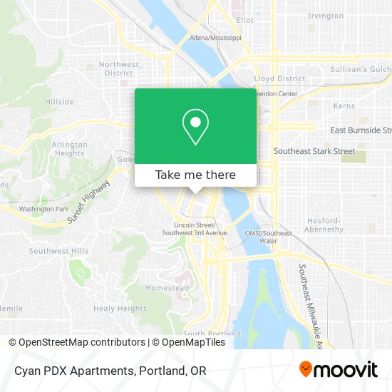 Mapa de Cyan PDX Apartments