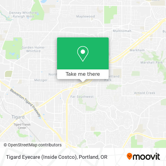 Mapa de Tigard Eyecare (Inside Costco)