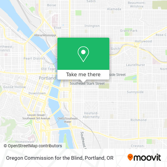 Mapa de Oregon Commission for the Blind