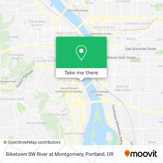 Biketown SW River at Montgomery map