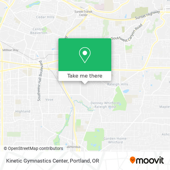Mapa de Kinetic Gymnastics Center