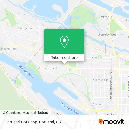 Portland Pot Shop map