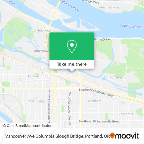 Vancouver Ave Columbia Slough Bridge map