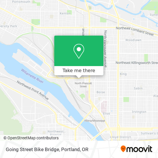 Going Street Bike Bridge map
