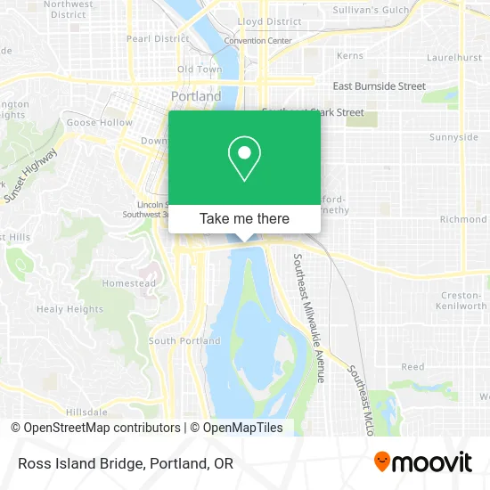 Ross Island Bridge map