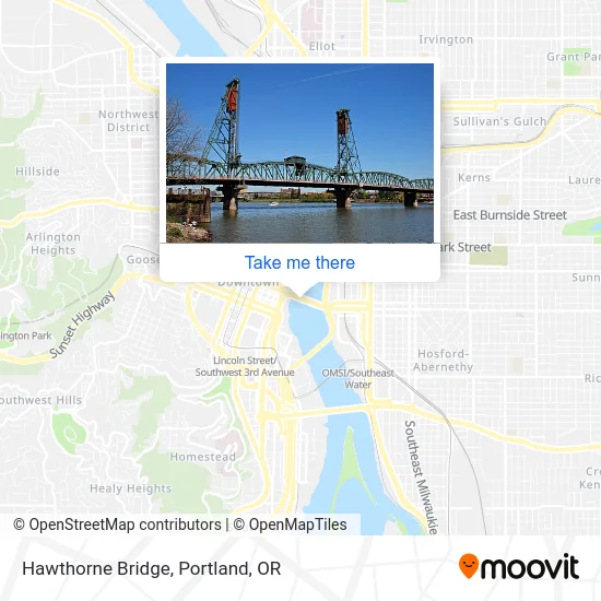 Hawthorne Bridge map
