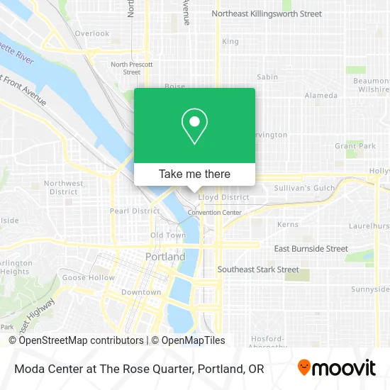 Moda Center at The Rose Quarter map