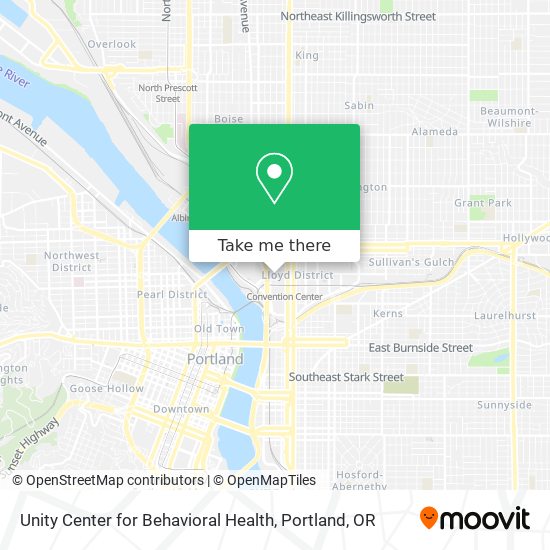Unity Center for Behavioral Health map