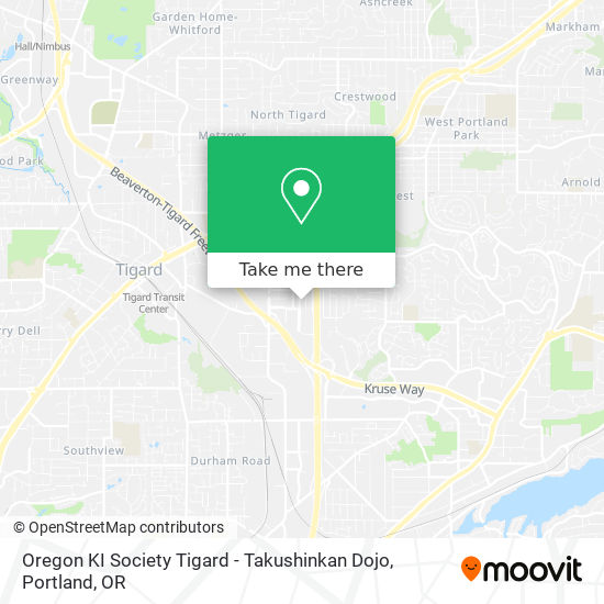Mapa de Oregon KI Society Tigard - Takushinkan Dojo