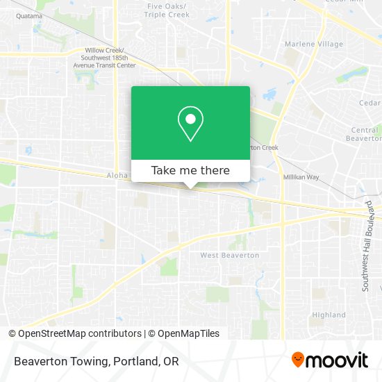 Mapa de Beaverton Towing