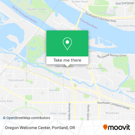 Mapa de Oregon Welcome Center