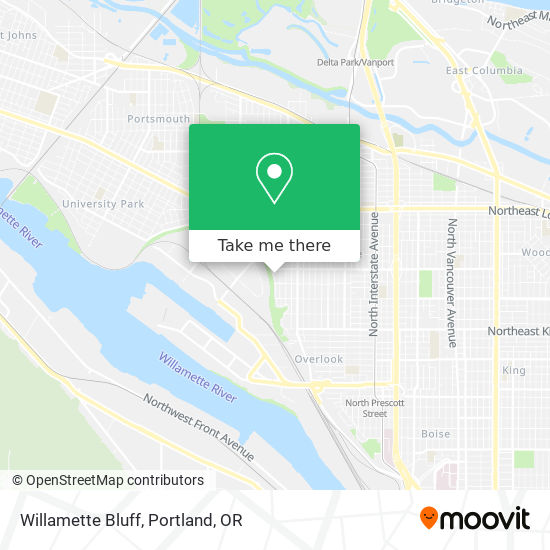 Willamette Bluff map