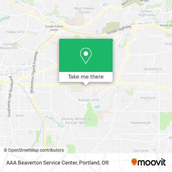 Mapa de AAA Beaverton Service Center