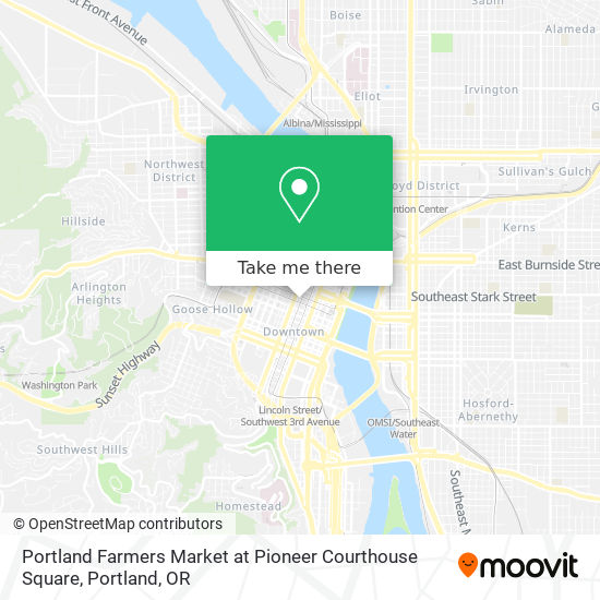 Portland Farmers Market at Pioneer Courthouse Square map
