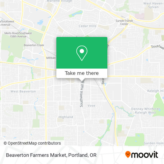 Beaverton Farmers Market map