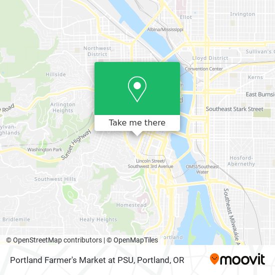 Portland Farmer's Market at PSU map