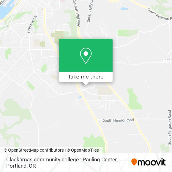 Clackamas community college : Pauling Center map