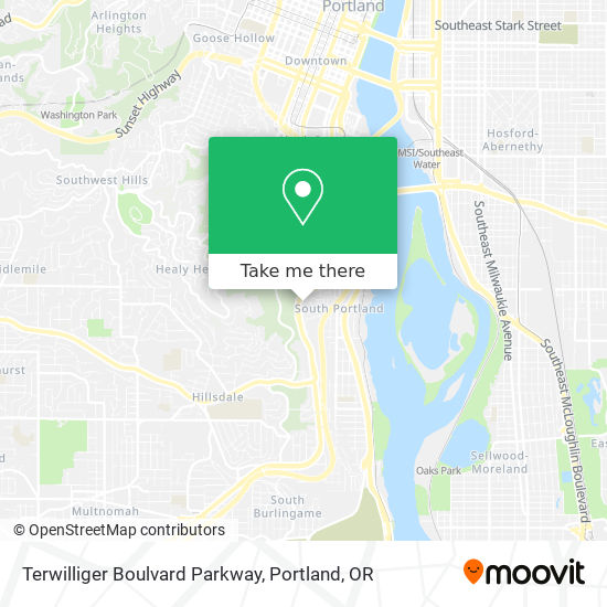 Mapa de Terwilliger Boulvard Parkway