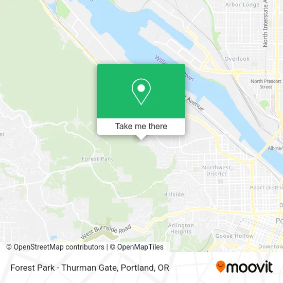 Forest Park - Thurman Gate map