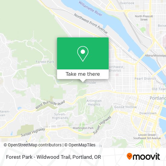 Mapa de Forest Park - Wildwood Trail