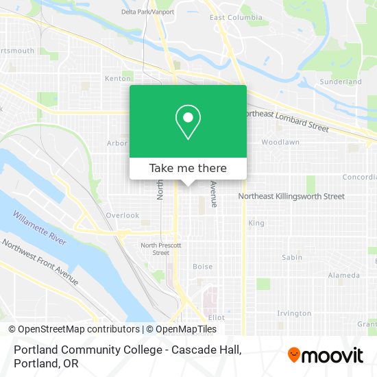 Mapa de Portland Community College - Cascade Hall