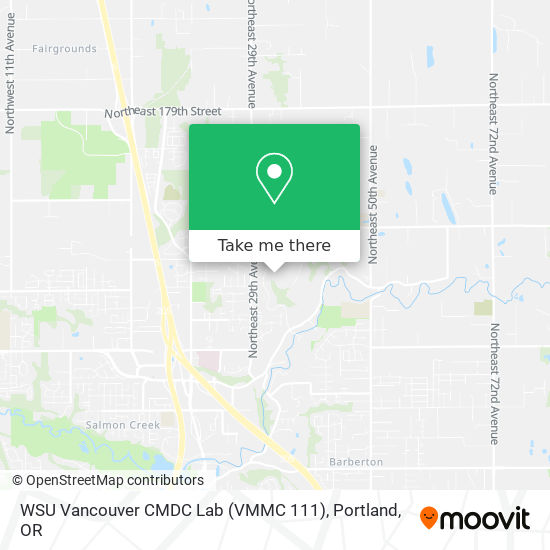 WSU Vancouver CMDC Lab (VMMC 111) map