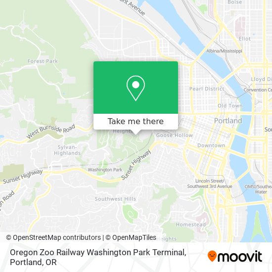 Oregon Zoo Railway Washington Park Terminal map