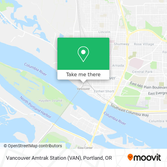 Mapa de Vancouver Amtrak Station (VAN)