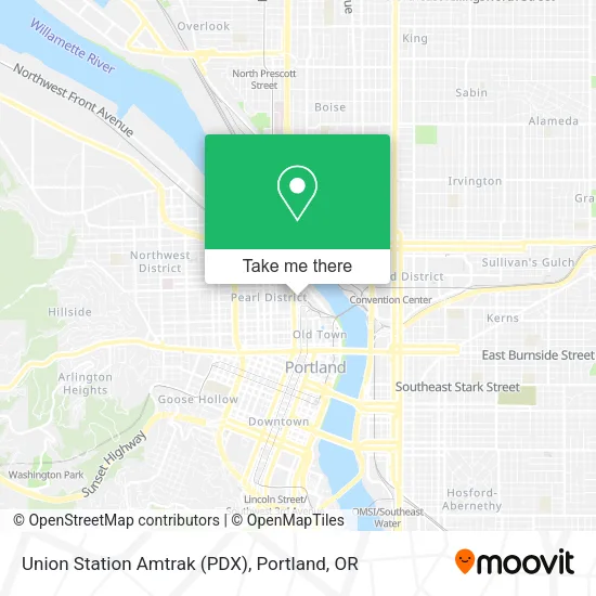 Union Station Amtrak (PDX) map