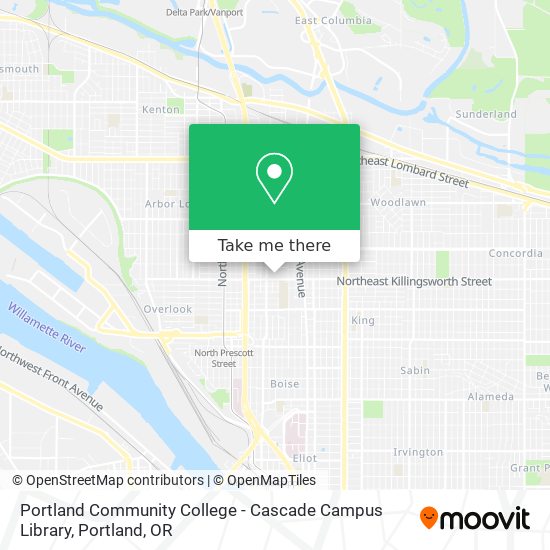Mapa de Portland Community College - Cascade Campus Library