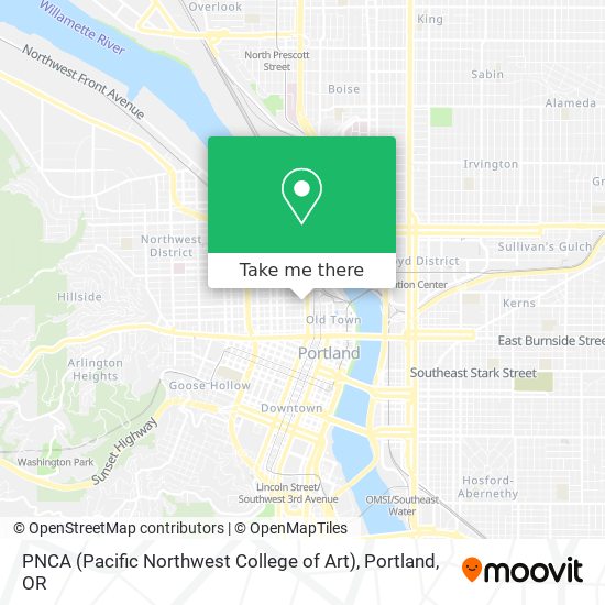 PNCA (Pacific Northwest College of Art) map