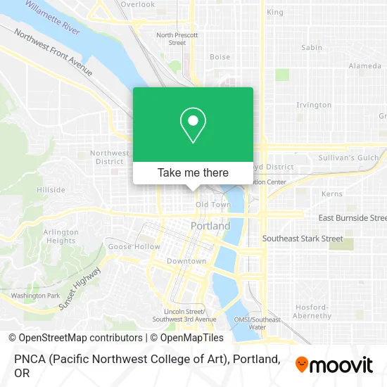 PNCA (Pacific Northwest College of Art) map