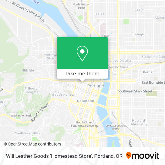 Mapa de Will Leather Goods 'Homestead Store'