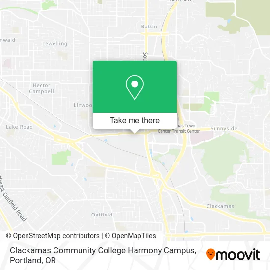 Clackamas Community College Harmony Campus map