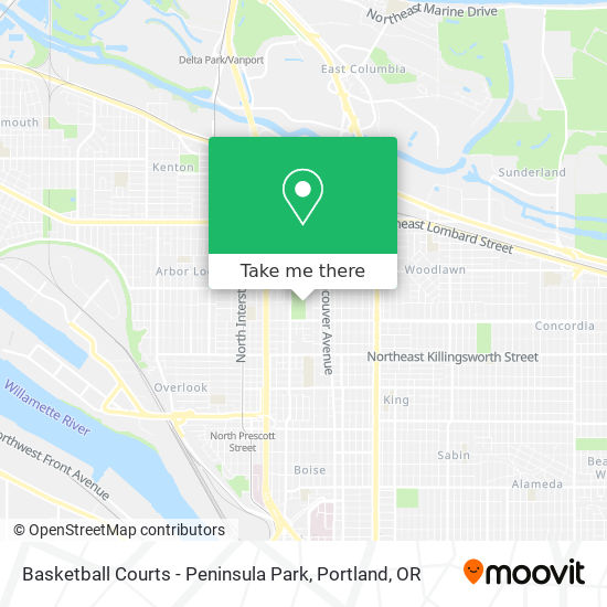 Mapa de Basketball Courts - Peninsula Park