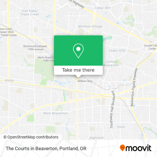 The Courts in Beaverton map