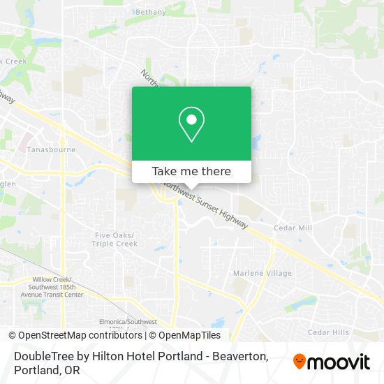 DoubleTree by Hilton Hotel Portland - Beaverton map