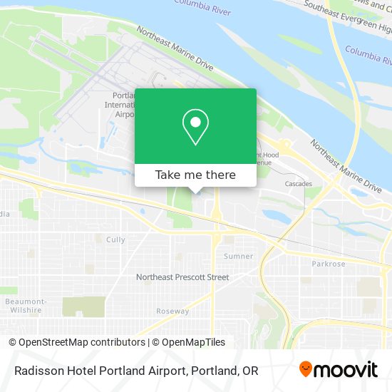 Mapa de Radisson Hotel Portland Airport