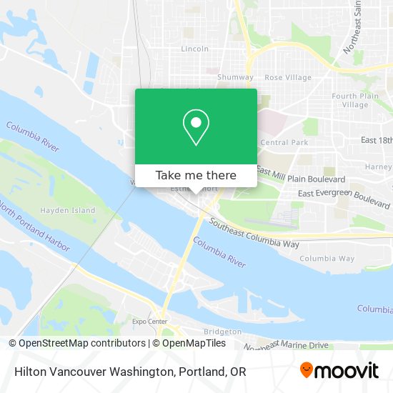 Hilton Vancouver Washington map