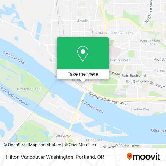 Hilton Vancouver Washington map